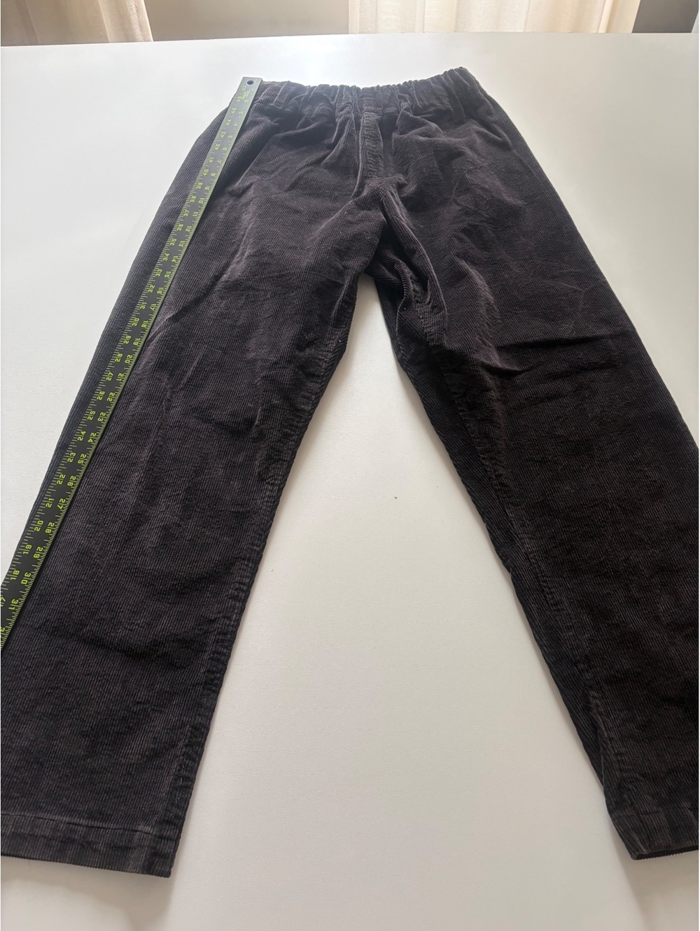 Brown Corduroy Pants with Elastic Waistband